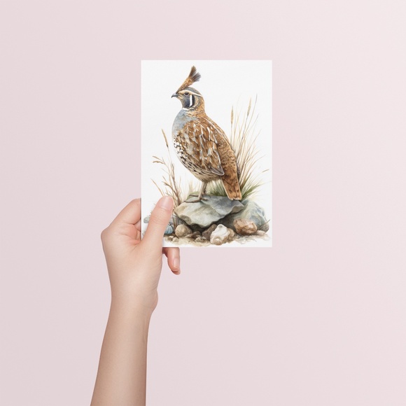 Watercolor Quail Wall Art Print, Unframed - Vibrant Nature-Inspired Home Decor - Picture 5 of 6